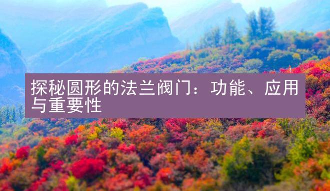 探秘圆形的法兰阀门：功能、应用与重要性