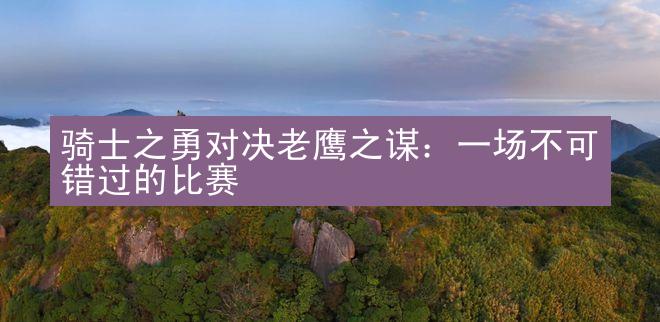 骑士之勇对决老鹰之谋：一场不可错过的比赛