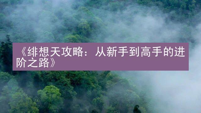 《绯想天攻略：从新手到高手的进阶之路》