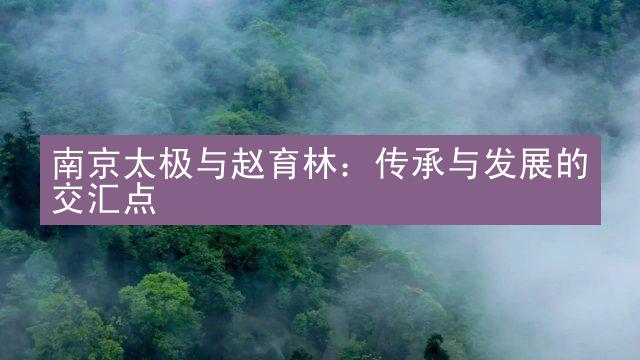 南京太极与赵育林：传承与发展的交汇点